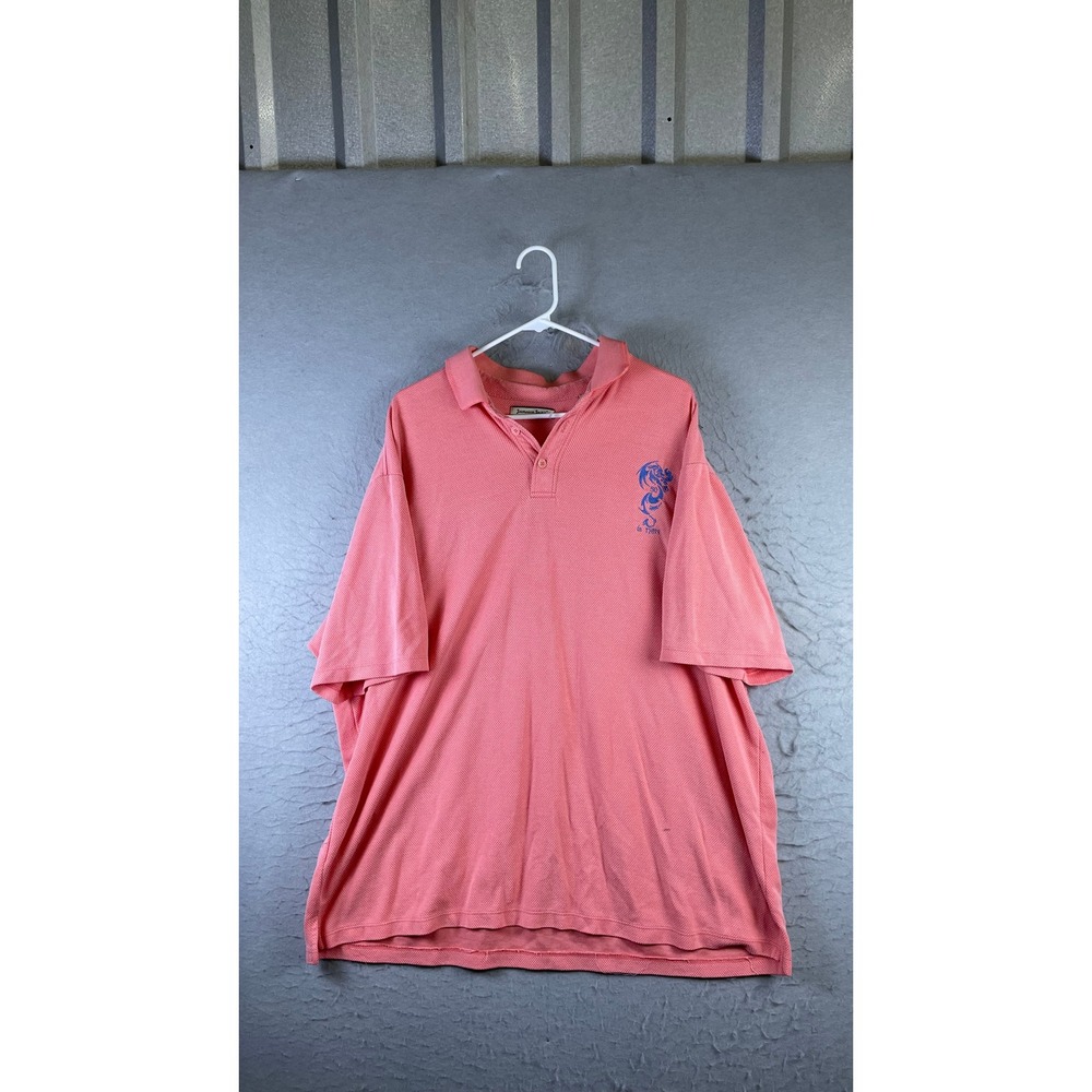Jamaica Jaxx Polo Shirt Mens XXL Pink Excellent Dragon 50 is Nifty Short Sleeve